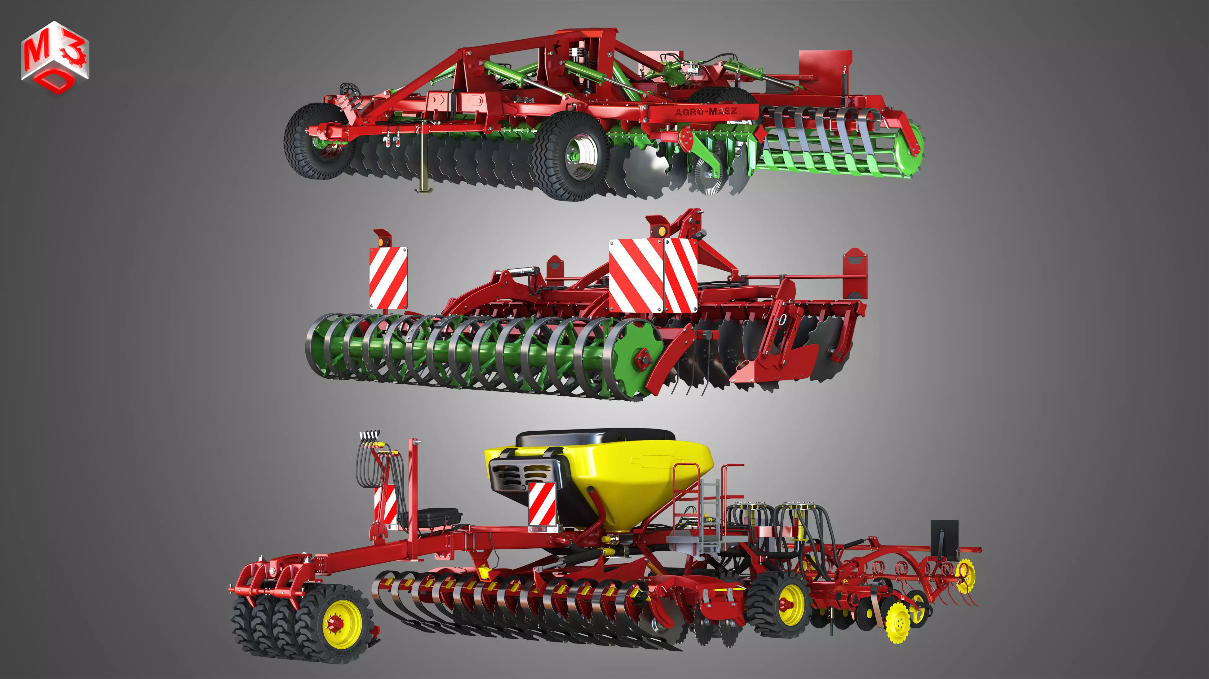 Farming Tools  3 in 1 3D Model Collection_0
