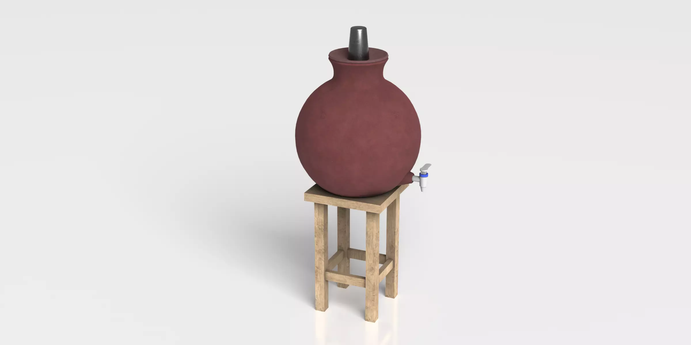 Clay Pot Set Low-poly 3D model_0