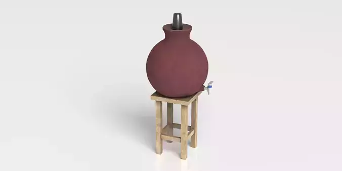 Clay Pot Set Low-poly 3D model