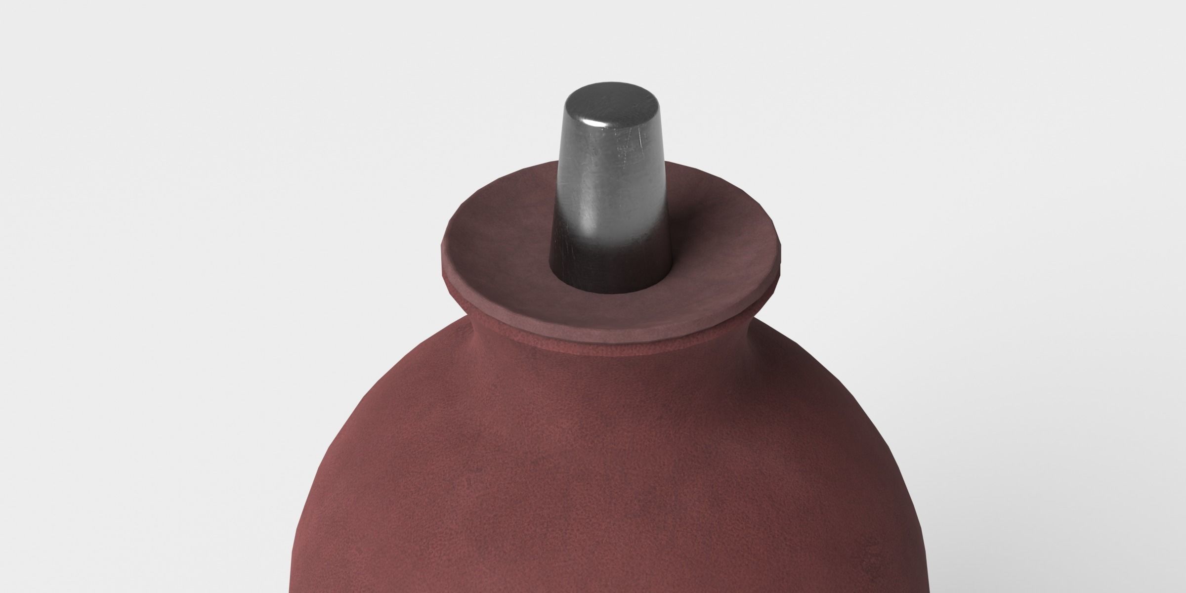 Clay Pot Set Low-poly 3D model_3