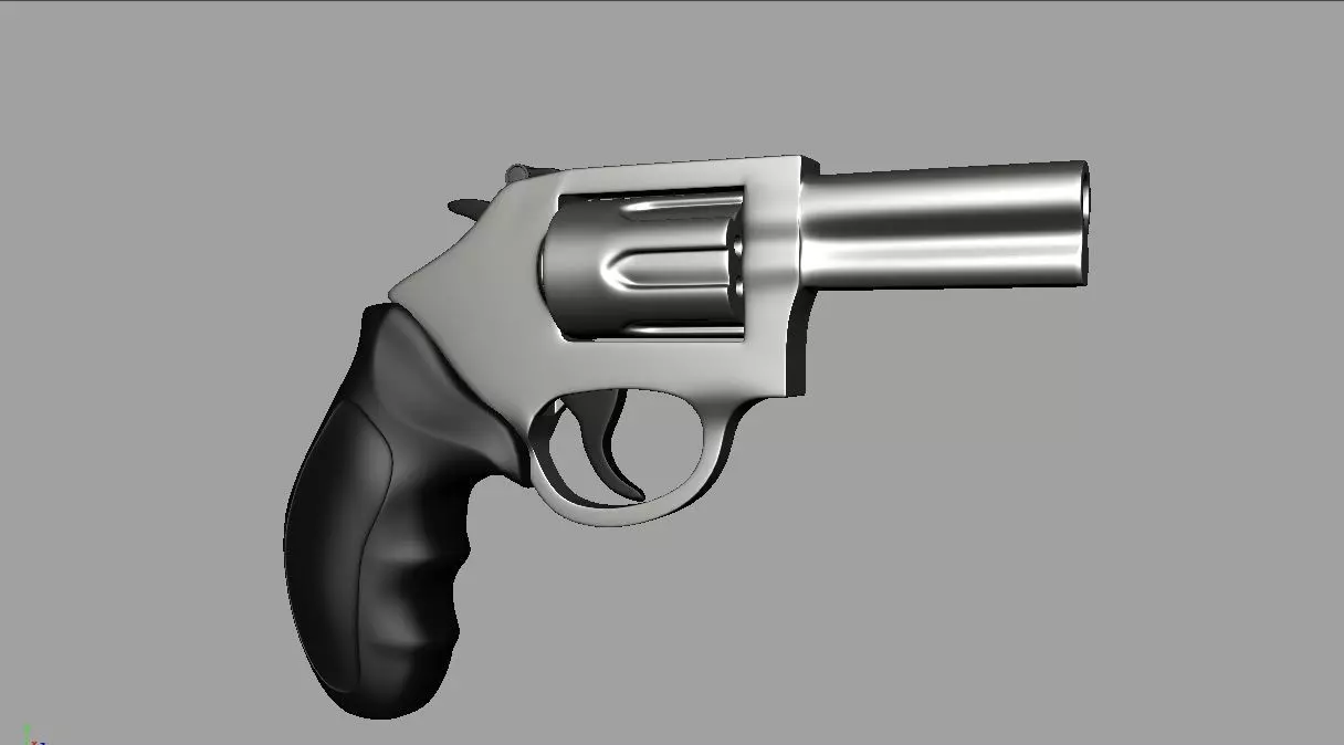 Gun 3D revolver 3D model_0