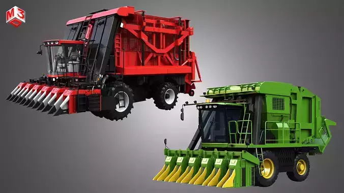 Combine Harvesters - Cotton Pickers  2 in 1 3D Model Collection