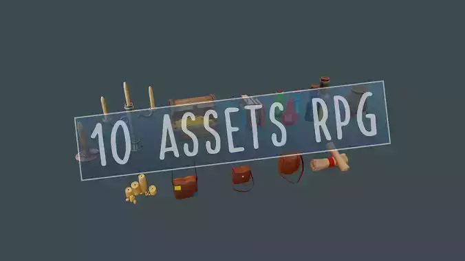 RPG BUNDLE - 10 ASSETS ITENS for a Rpg Adventure Free low-poly 3D model