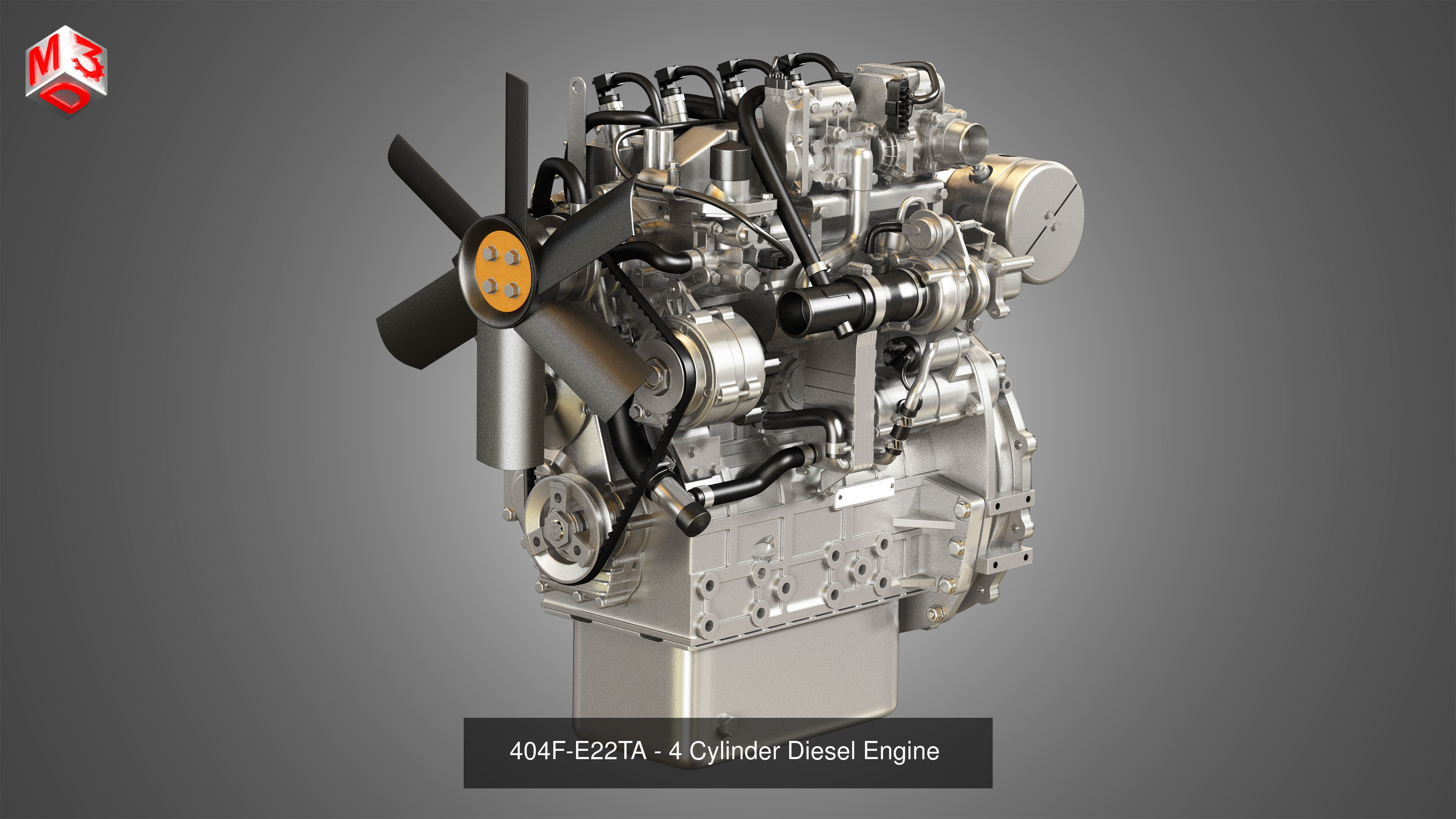 4 Cylinders Diesel Engines 3 in 1 3D Model Collection_3