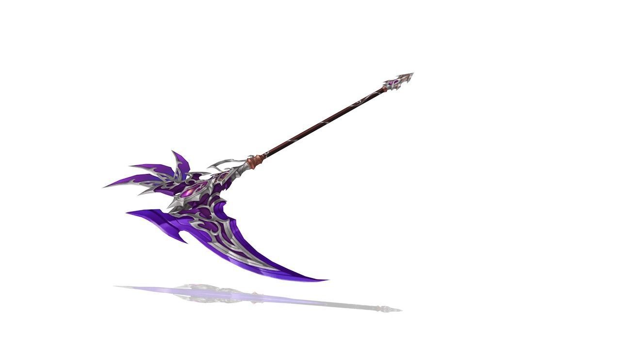 Elven Scythe Low-poly 3D model_2