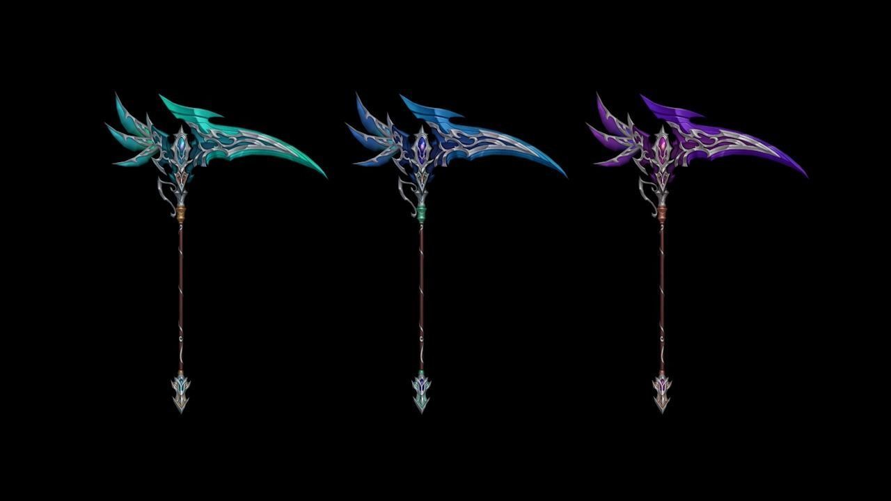 Elven Scythe Low-poly 3D model_4
