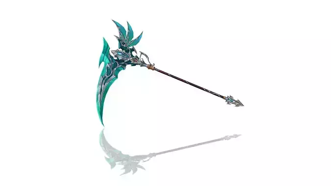 Elven Scythe Low-poly 3D model
