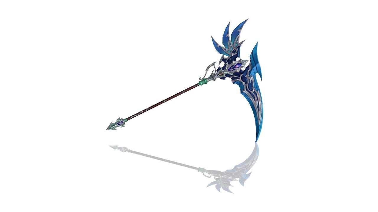 Elven Scythe Low-poly 3D model_1