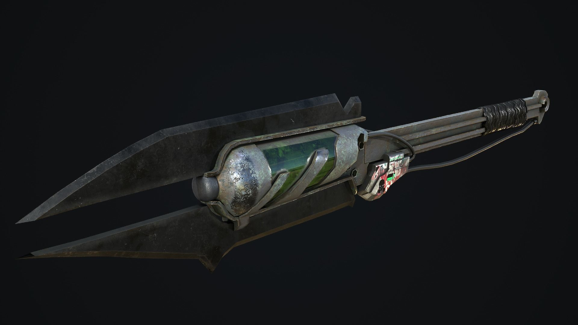 Toxic Spear-Axe Low-poly 3D model_3