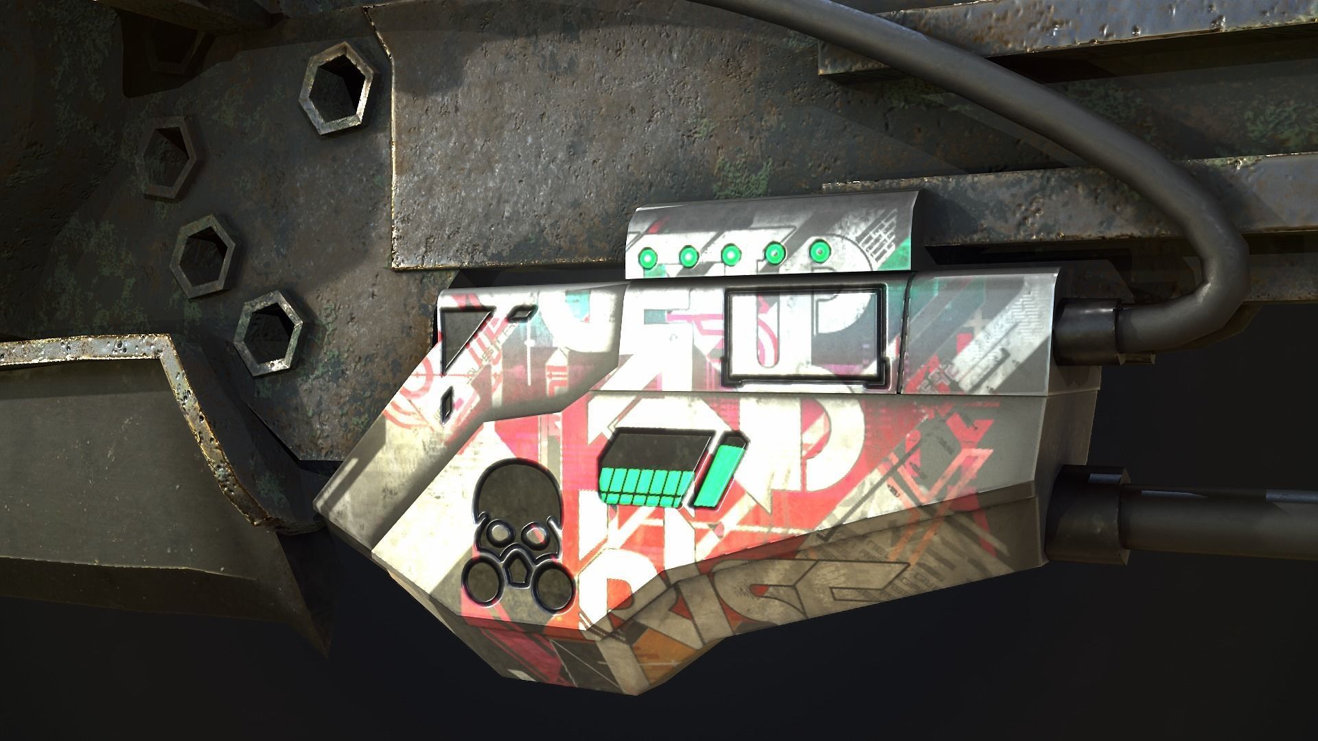 Toxic Spear-Axe Low-poly 3D model_7