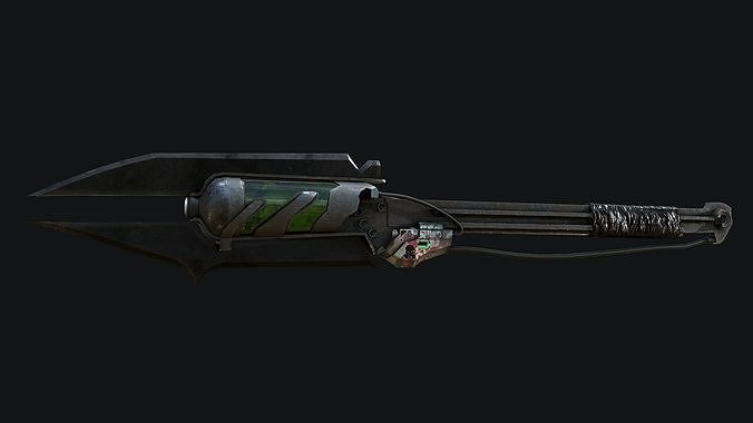 Toxic Spear-Axe Low-poly 3D model