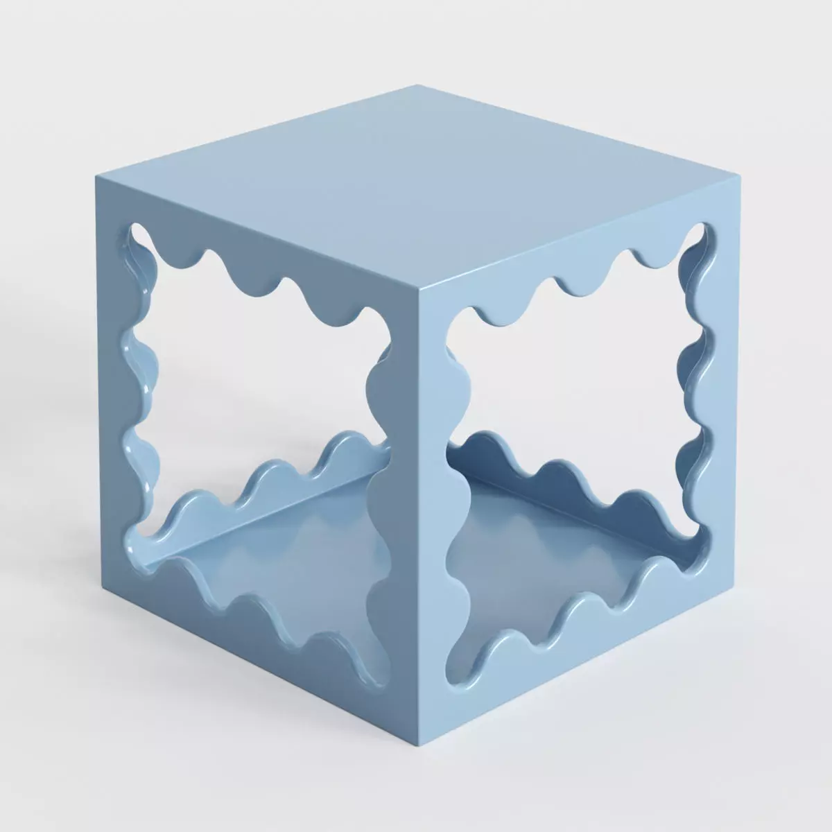 Ripple Lacquer Cube - Jonathan Adler 3D model_0