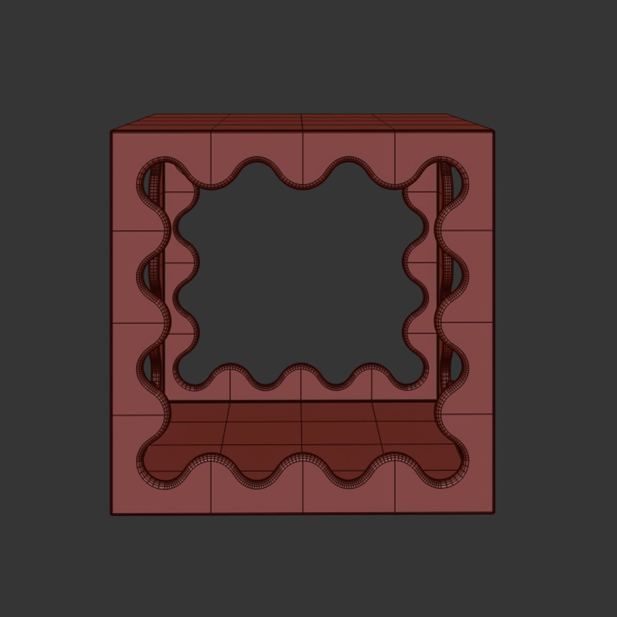 Ripple Lacquer Cube - Jonathan Adler 3D model_2