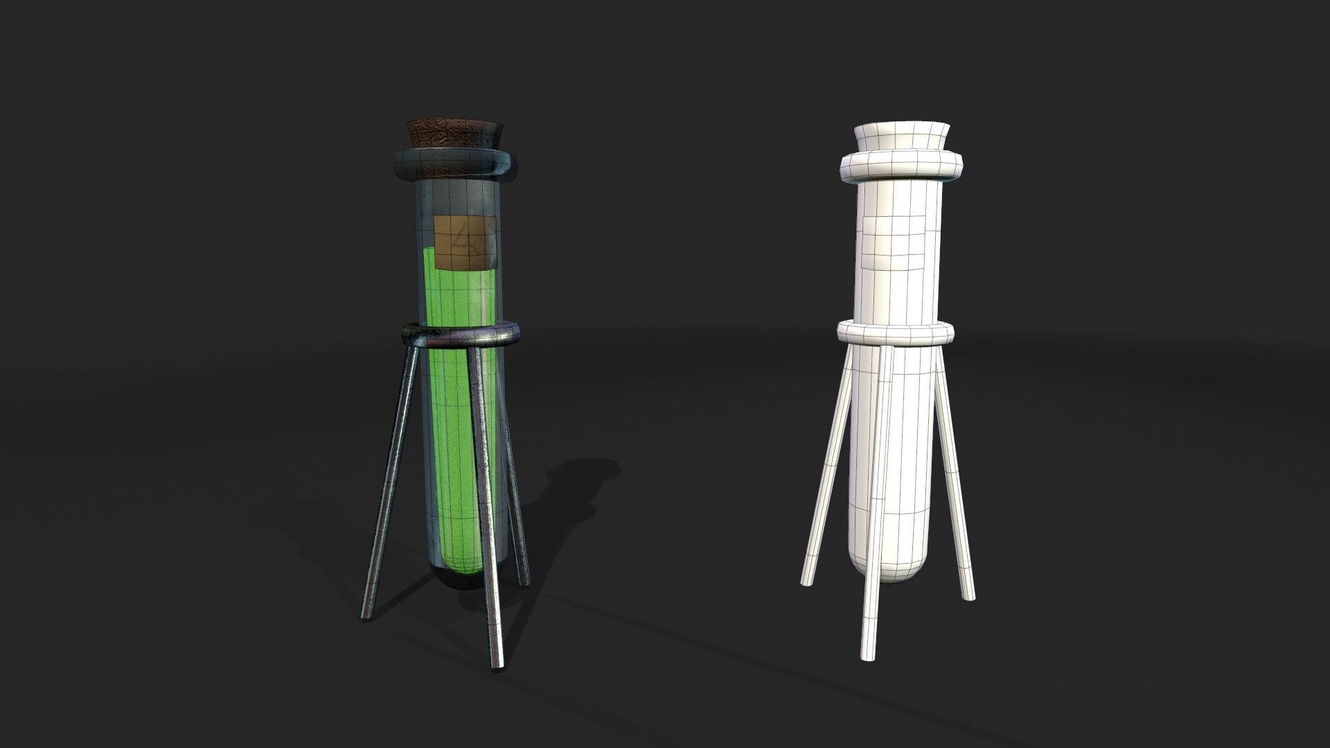 Stylized Alchemist Flasks 2 Low-poly 3D model_5