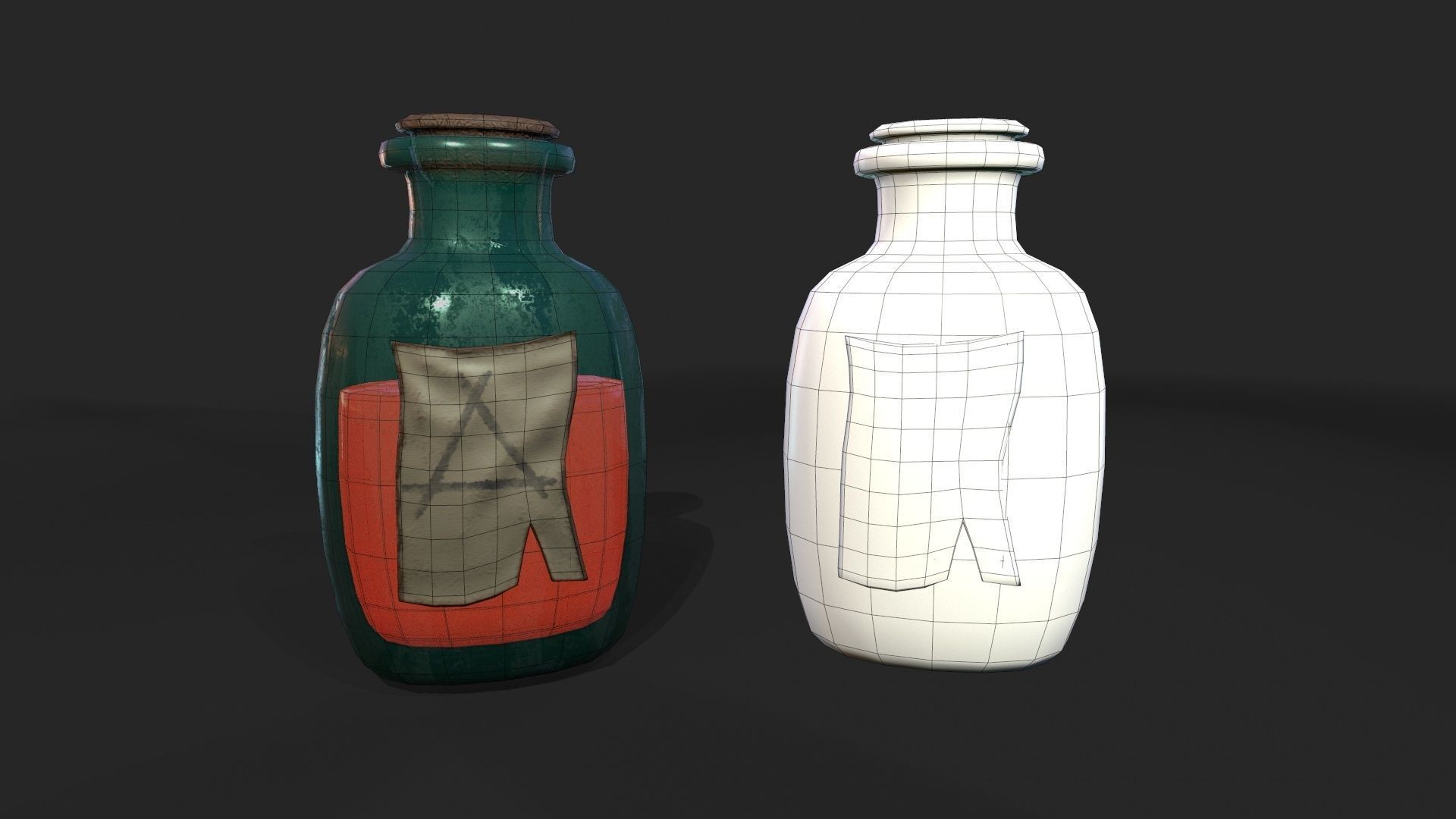 Stylized Alchemist Flasks 2 Low-poly 3D model_3