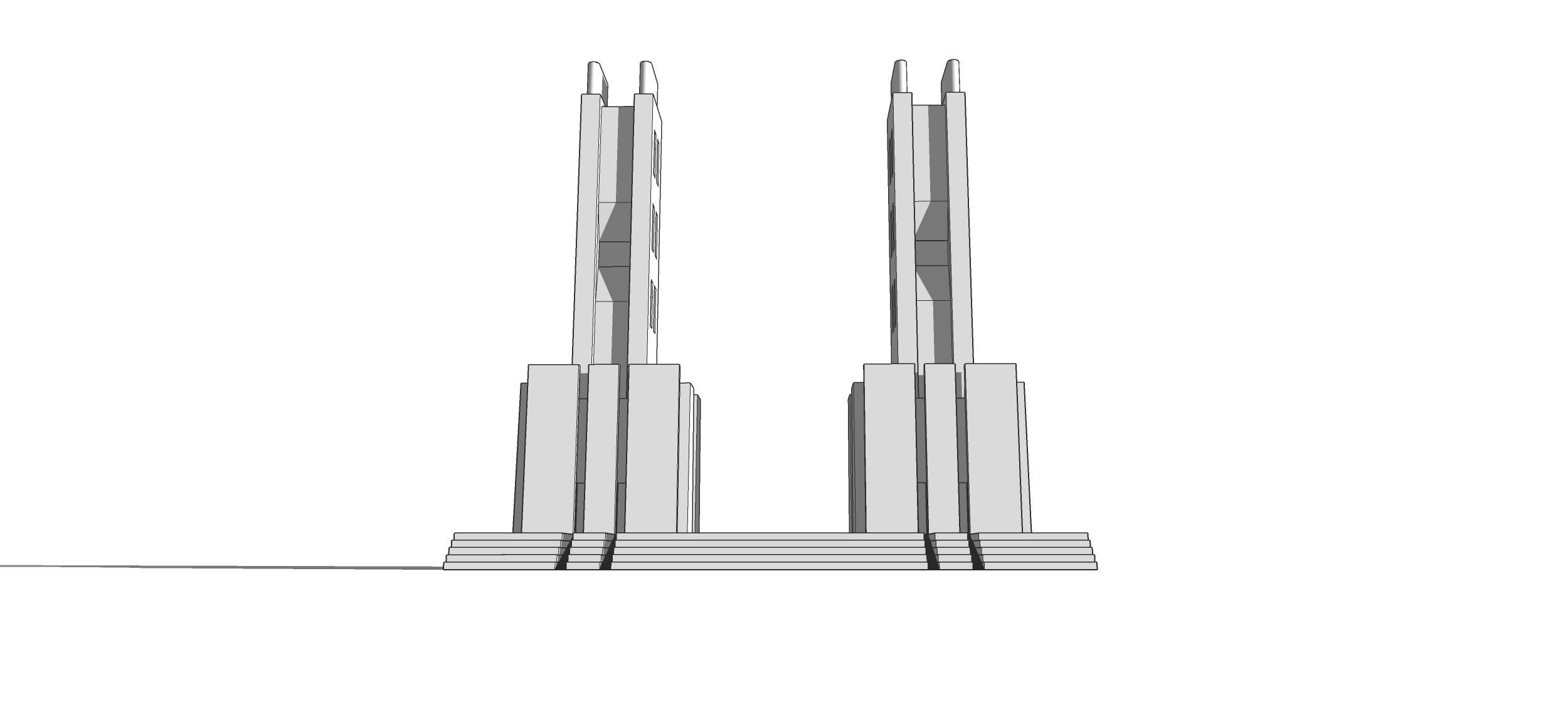 Futuristic Dreams of an Architect Antonio Sant Elia tower Low-poly 3D model_4