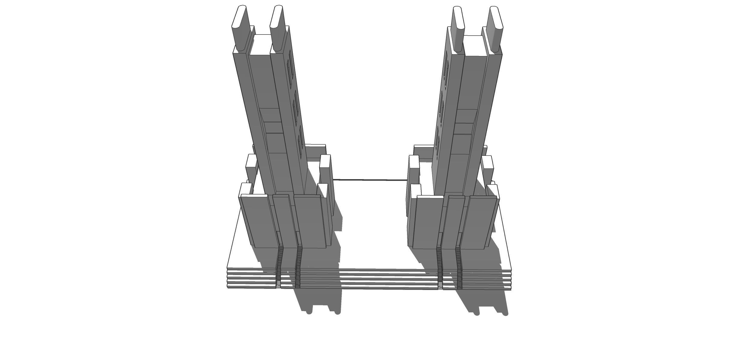 Futuristic Dreams of an Architect Antonio Sant Elia tower Low-poly 3D model_6