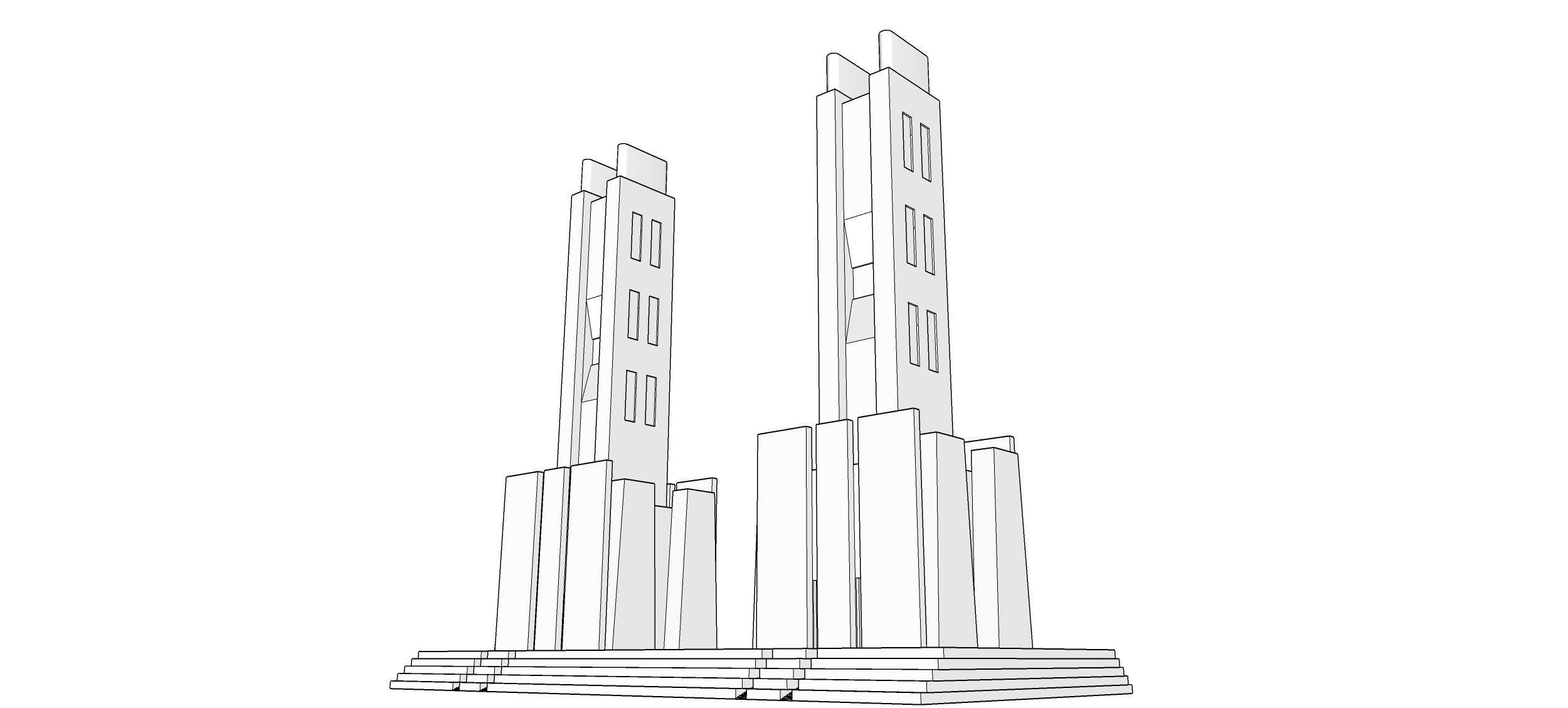 Futuristic Dreams of an Architect Antonio Sant Elia tower Low-poly 3D model_10