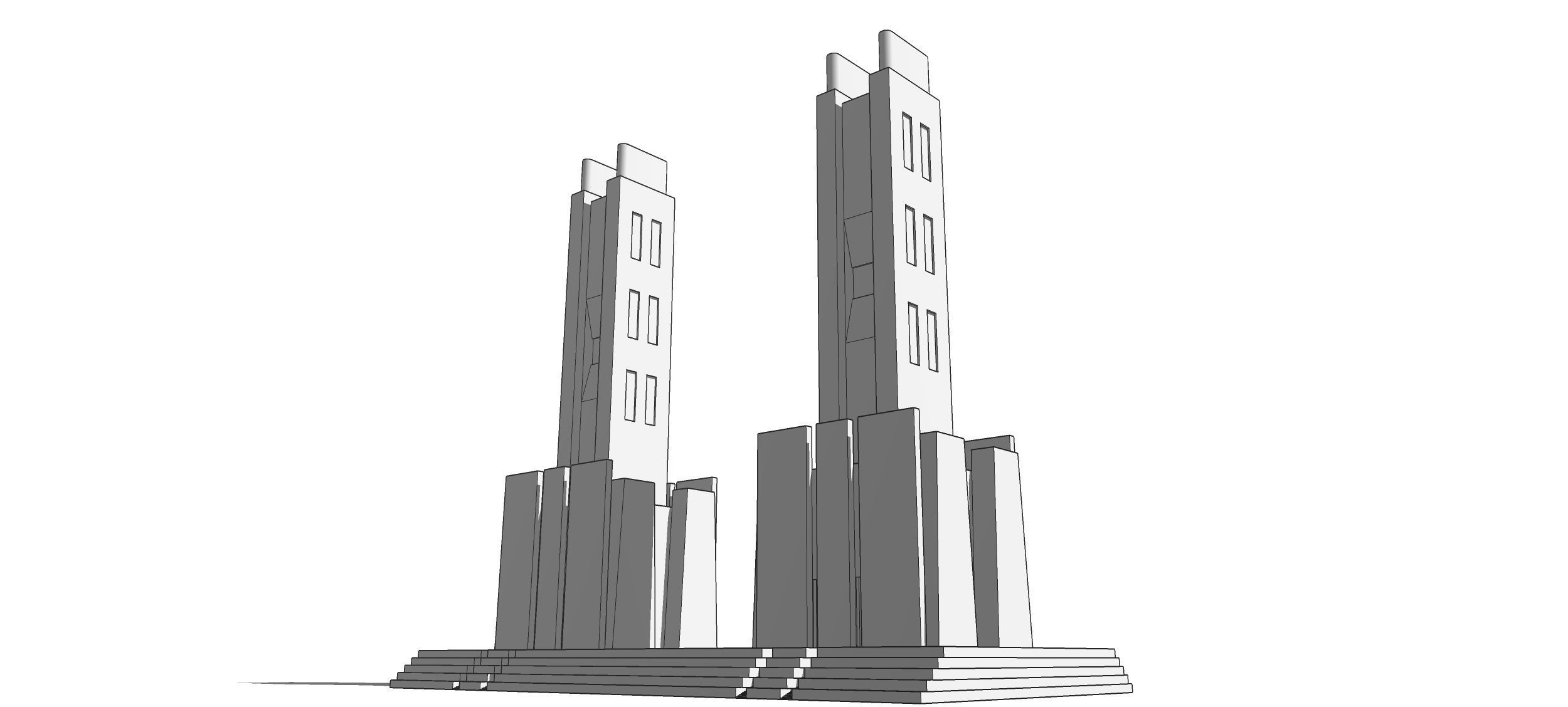 Futuristic Dreams of an Architect Antonio Sant Elia tower Low-poly 3D model_3