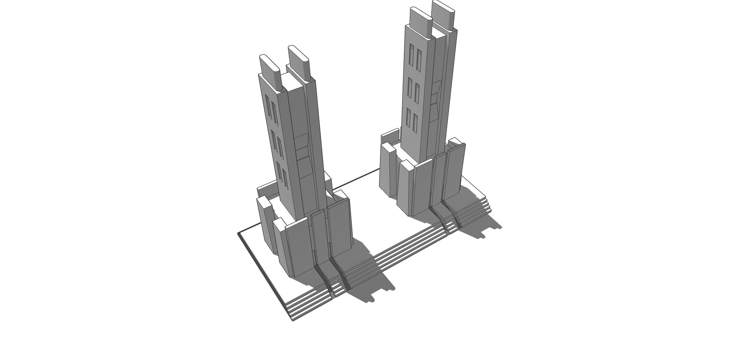 Futuristic Dreams of an Architect Antonio Sant Elia tower Low-poly 3D model_5