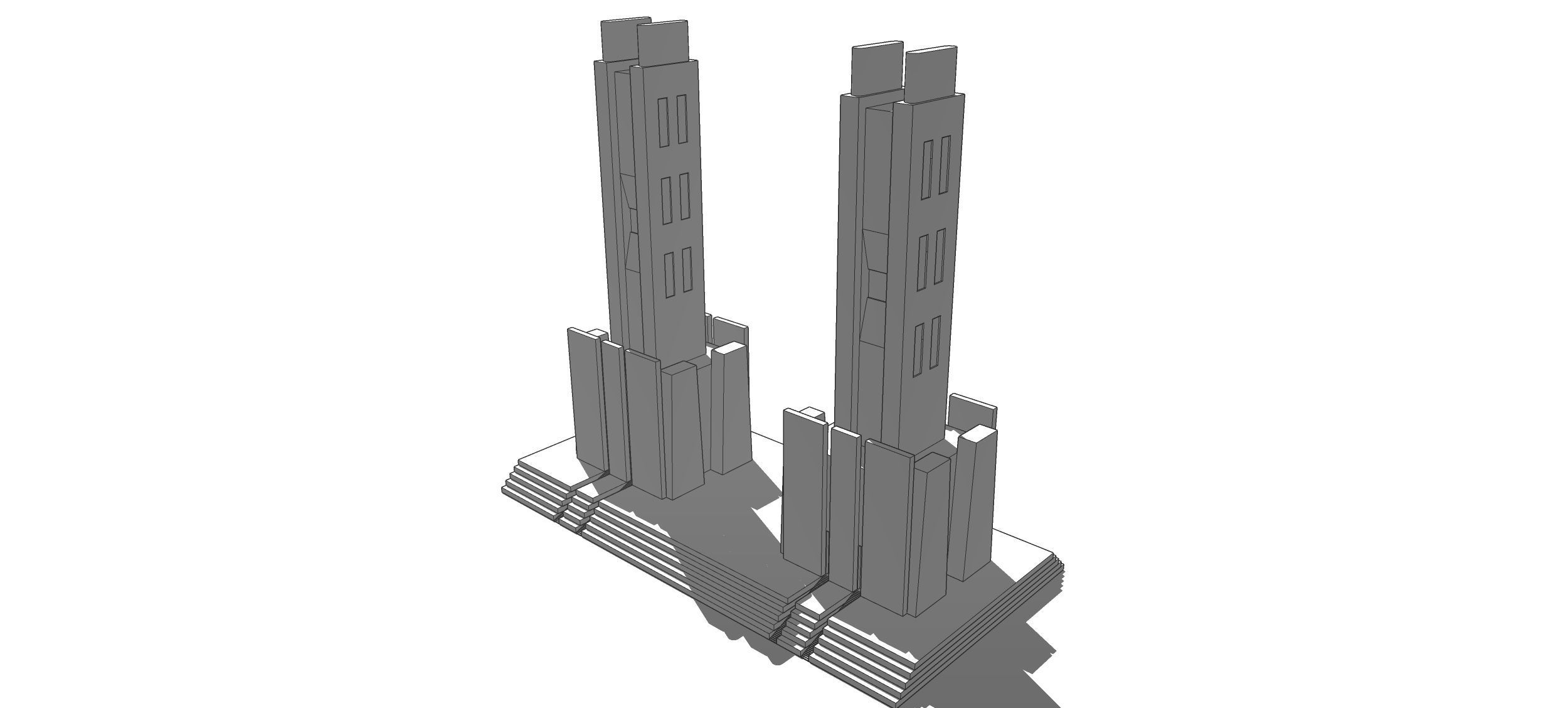Futuristic Dreams of an Architect Antonio Sant Elia tower Low-poly 3D model_7