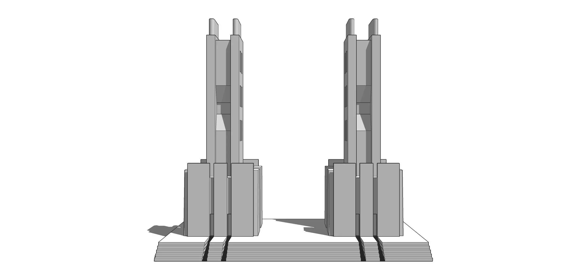 Futuristic Dreams of an Architect Antonio Sant Elia tower Low-poly 3D model_0