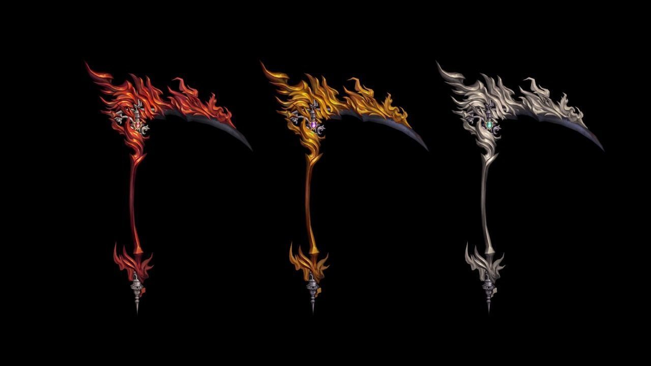 Flame Scythe Low-poly 3D model_4