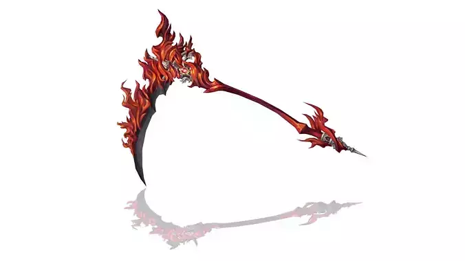 Flame Scythe Low-poly 3D model