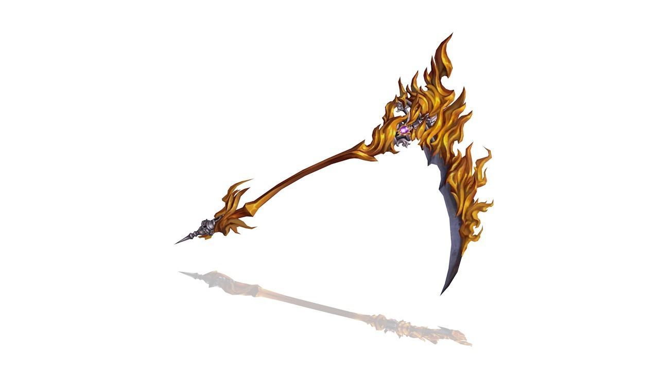 Flame Scythe Low-poly 3D model_1