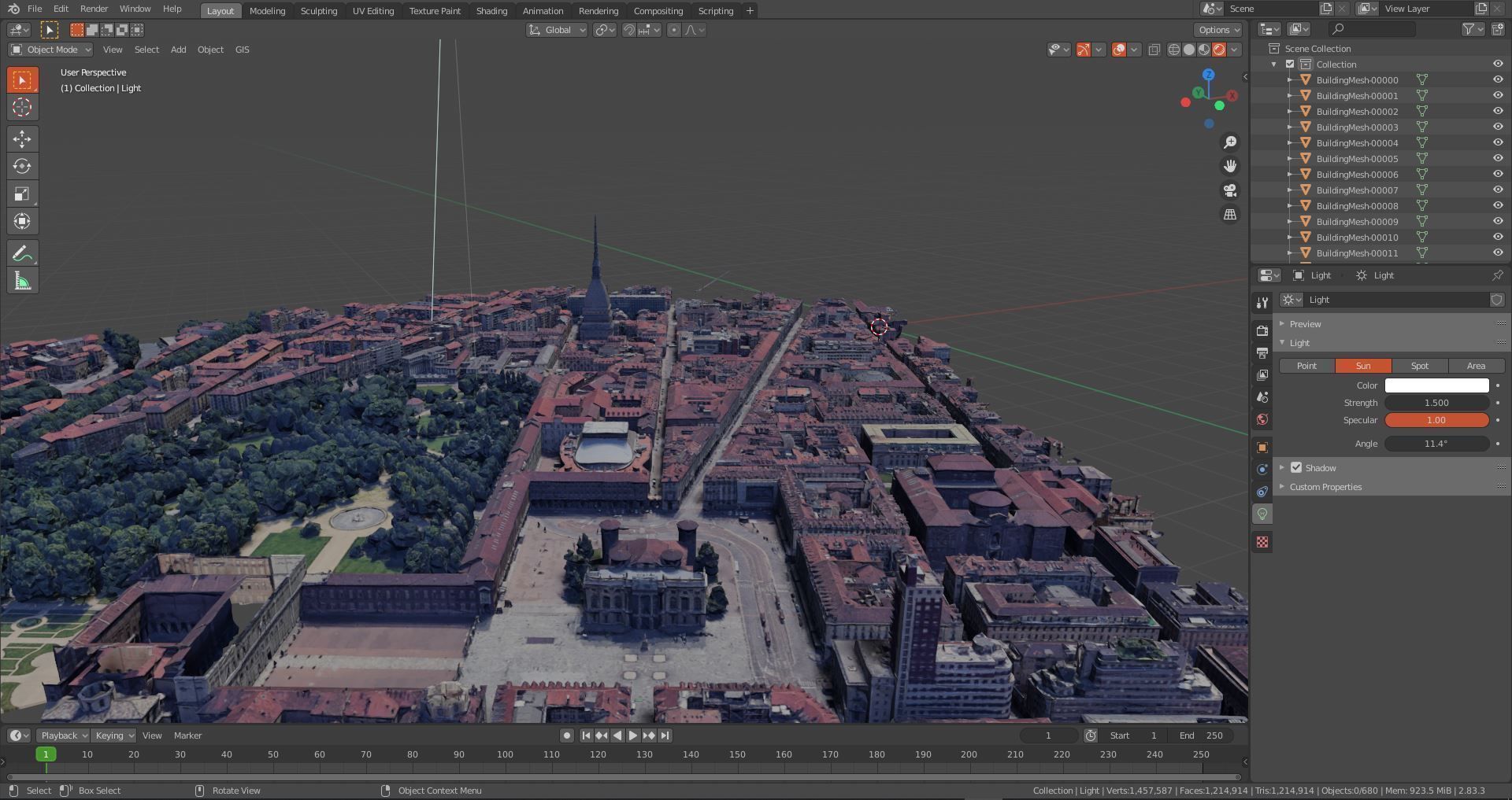Turin old town Center Italy With texture Low-poly 3D model_3