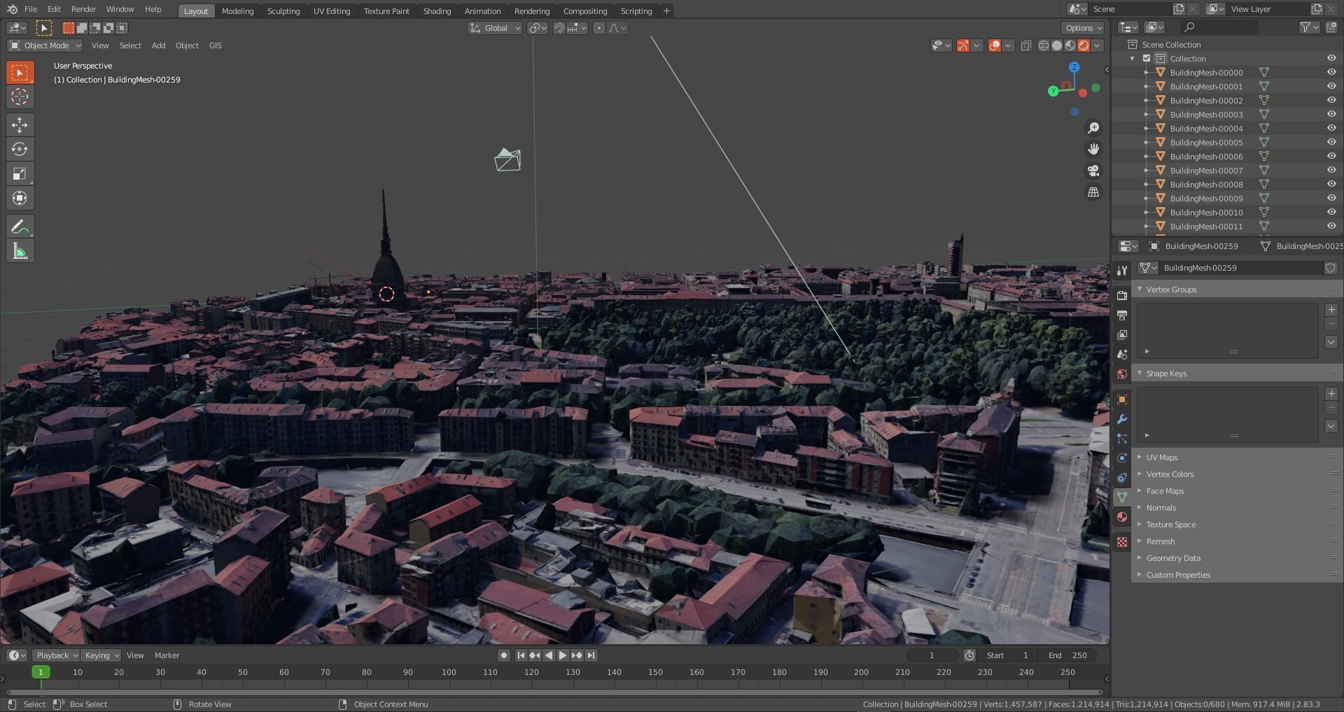 Turin old town Center Italy With texture Low-poly 3D model_9