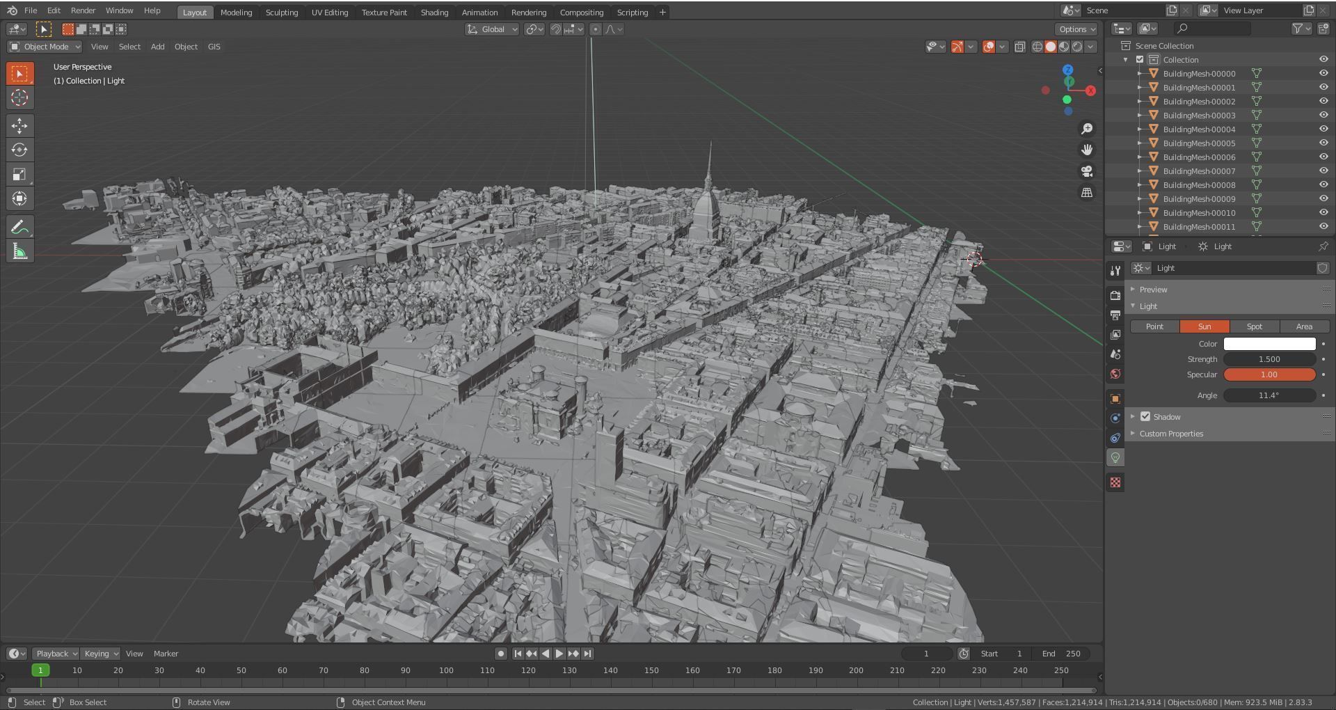 Turin old town Center Italy With texture Low-poly 3D model_13