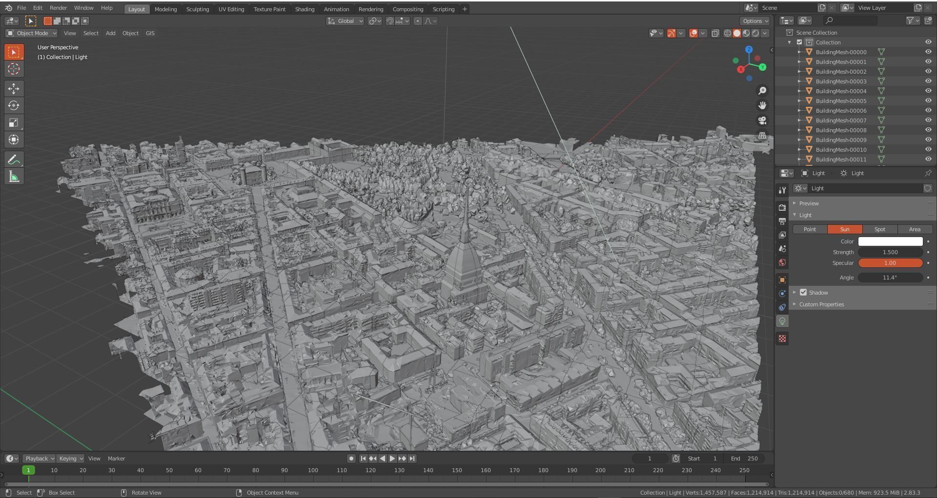 Turin old town Center Italy With texture Low-poly 3D model_12