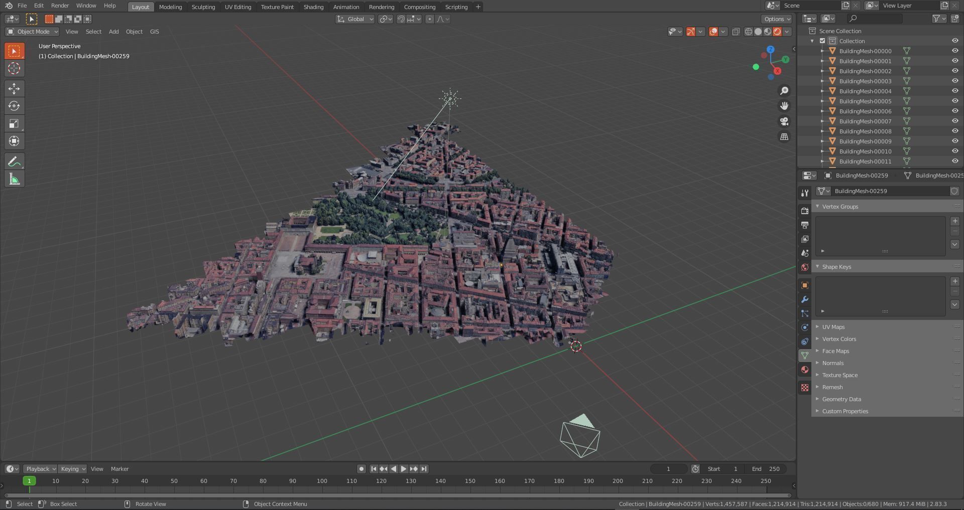 Turin old town Center Italy With texture Low-poly 3D model_8