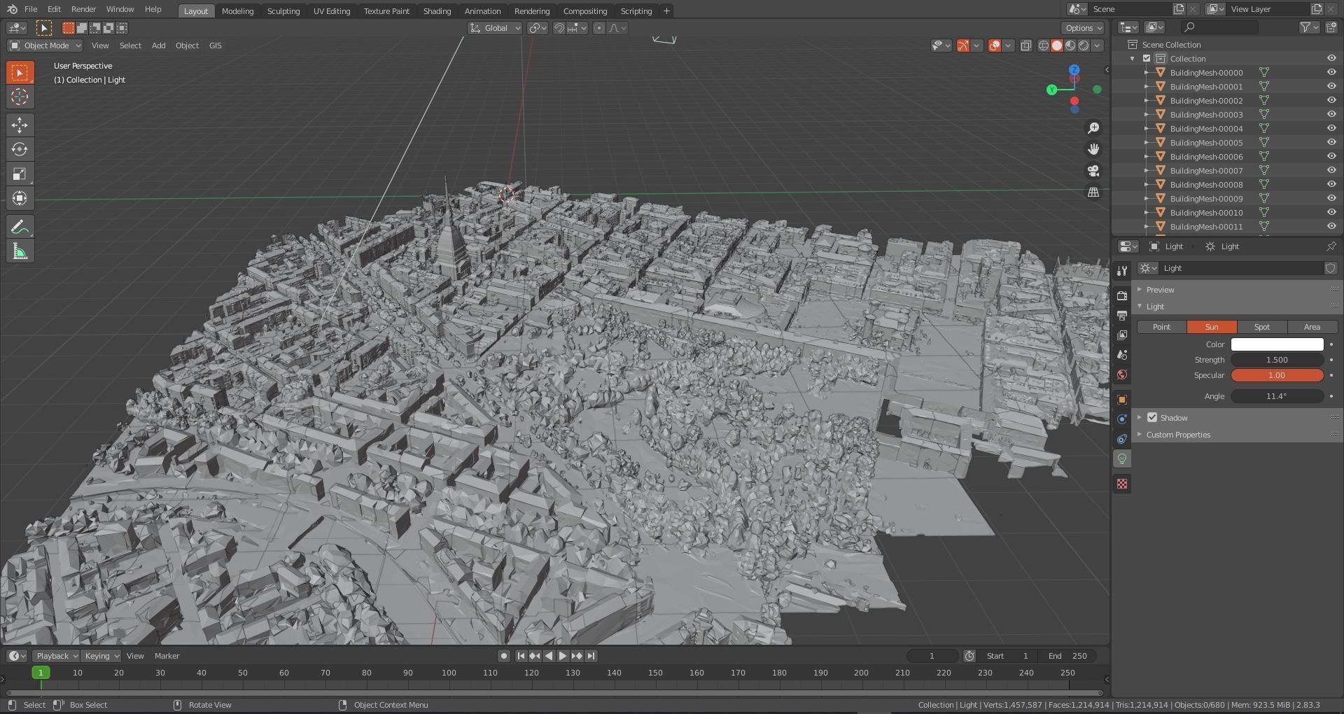 Turin old town Center Italy With texture Low-poly 3D model_15
