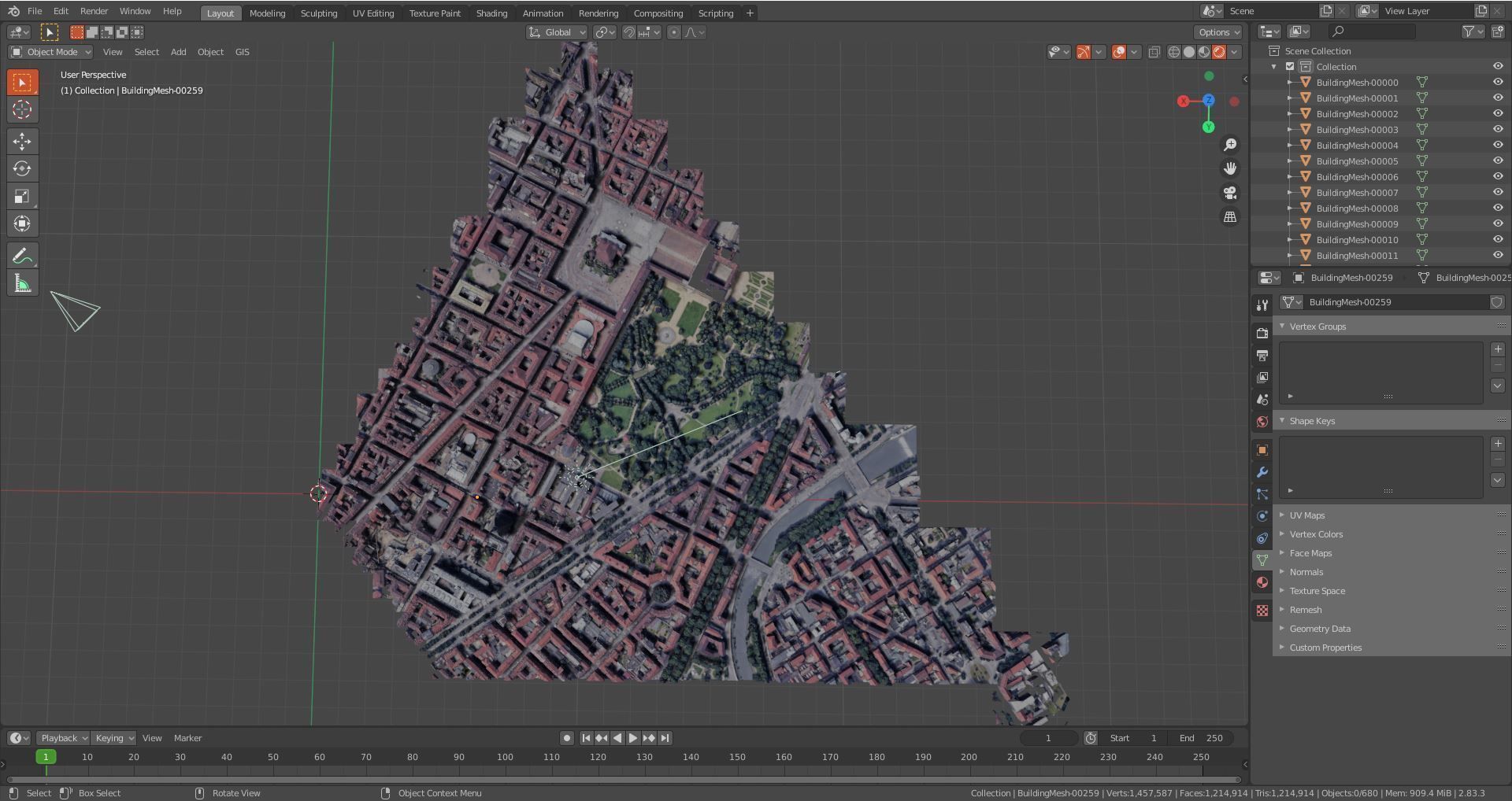 Turin old town Center Italy With texture Low-poly 3D model_7