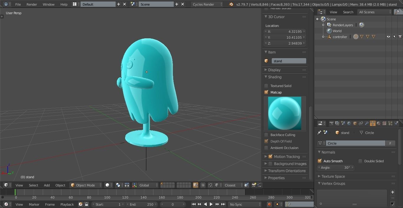Ghost decoration furniture model Free low-poly 3D model_6
