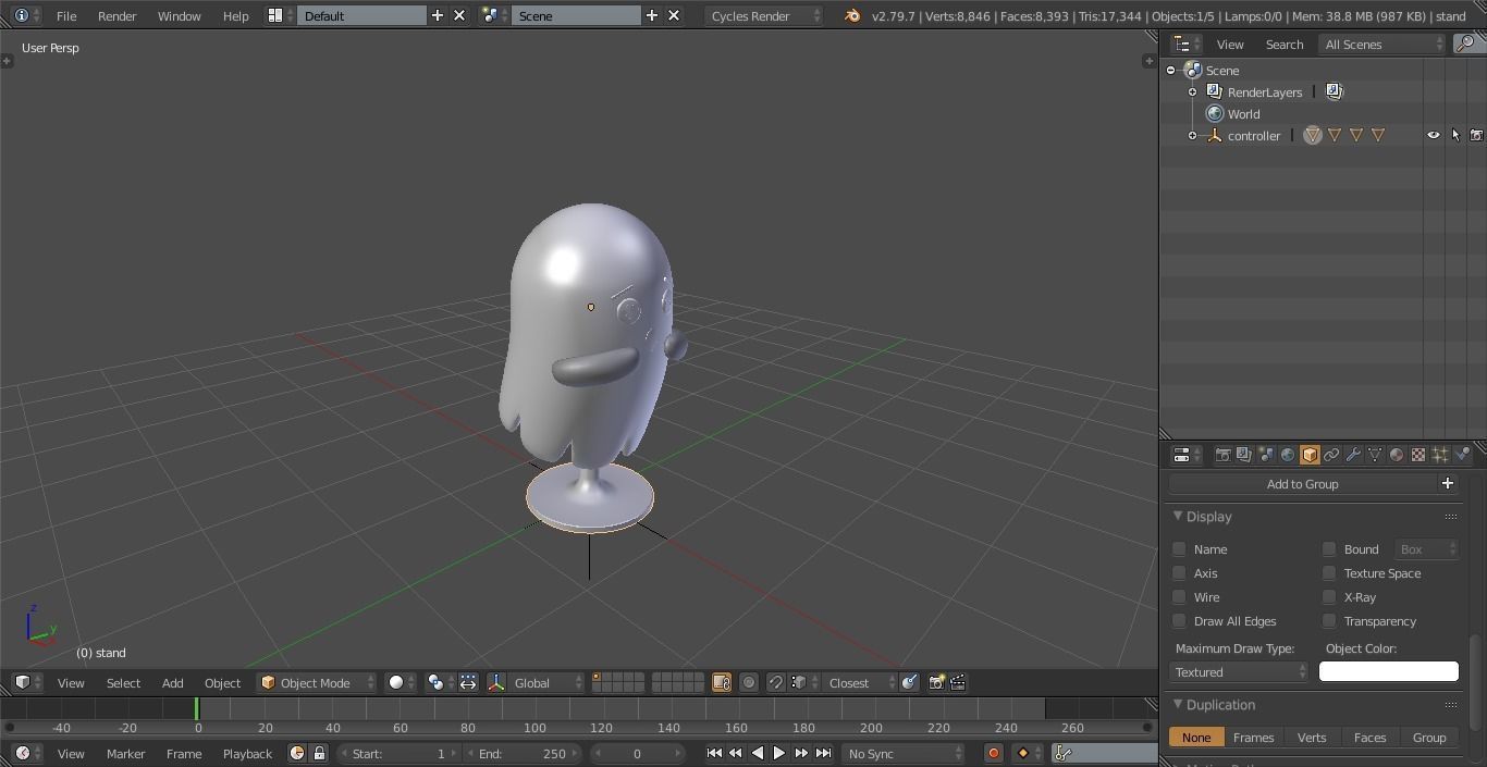Ghost decoration furniture model Free low-poly 3D model_3