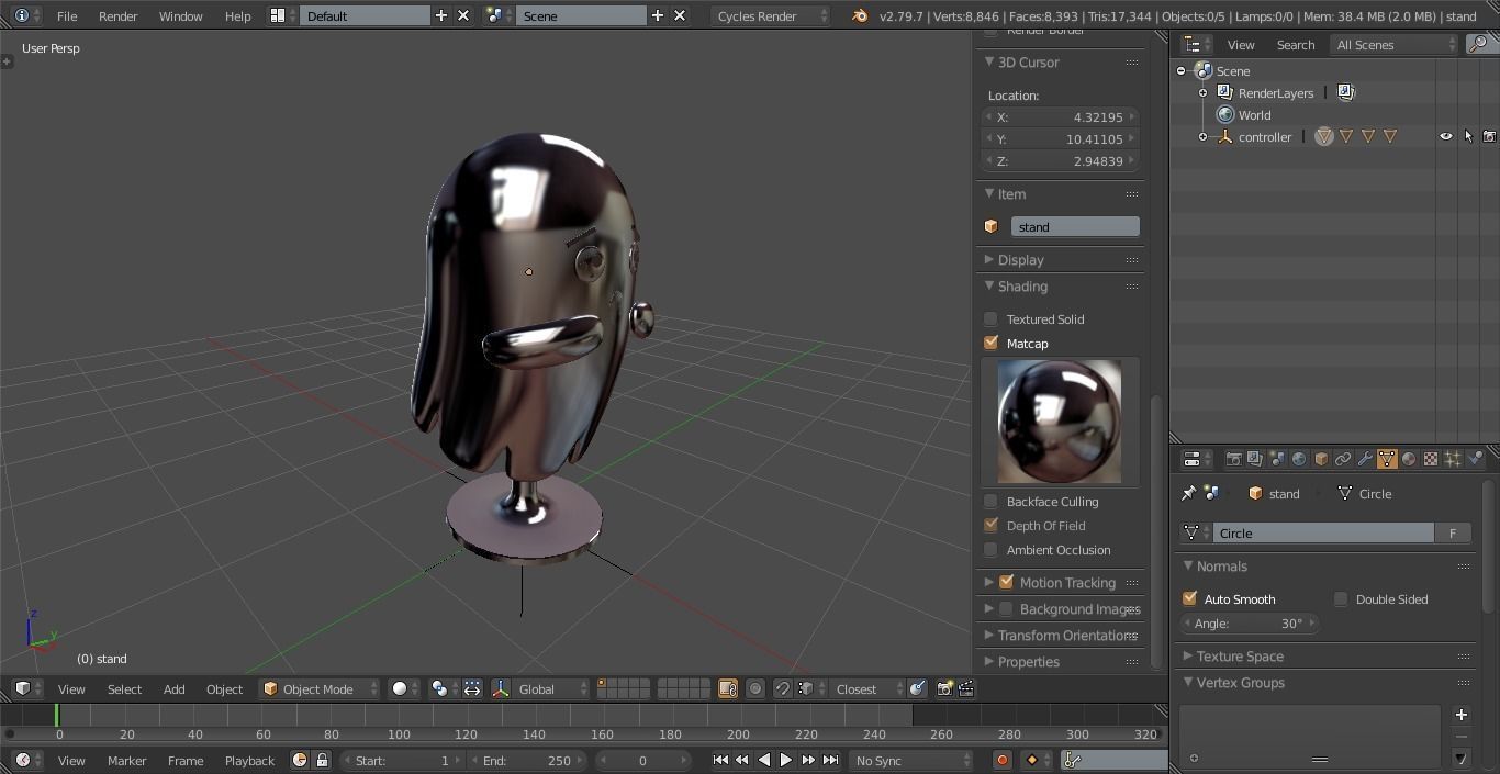 Ghost decoration furniture model Free low-poly 3D model_5