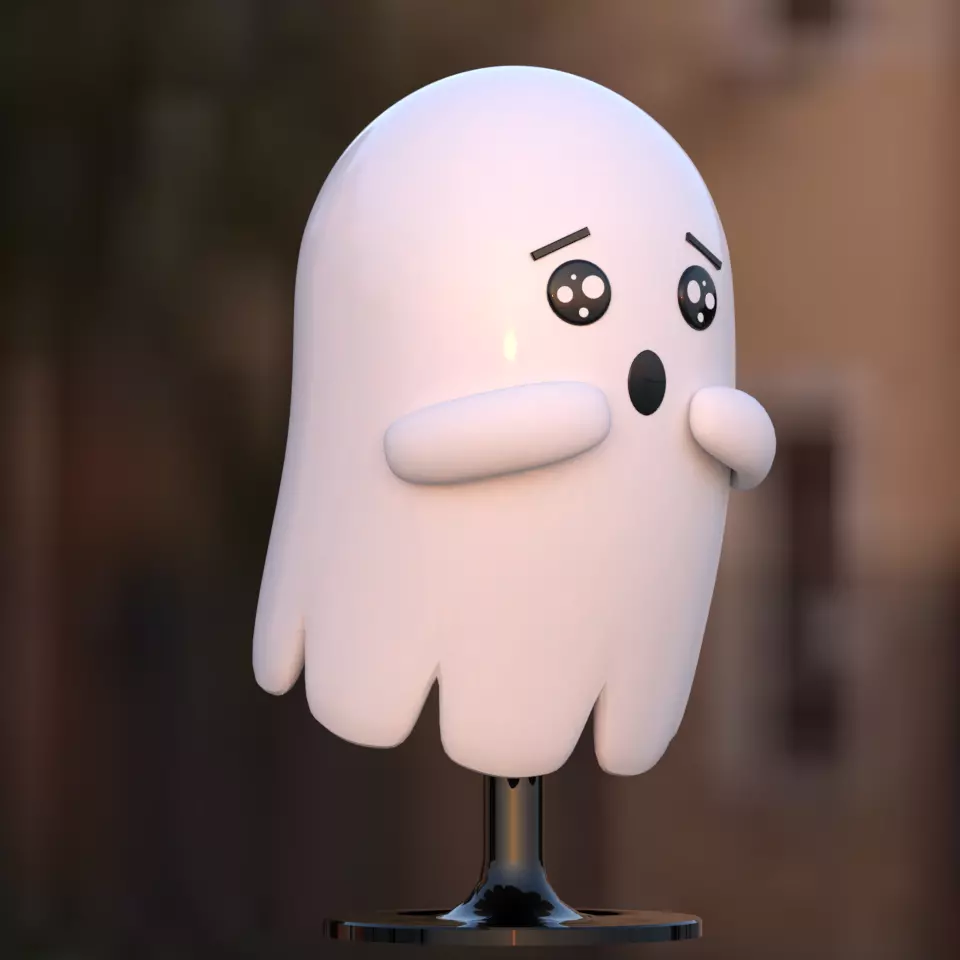 Ghost decoration furniture model Free low-poly 3D model_0