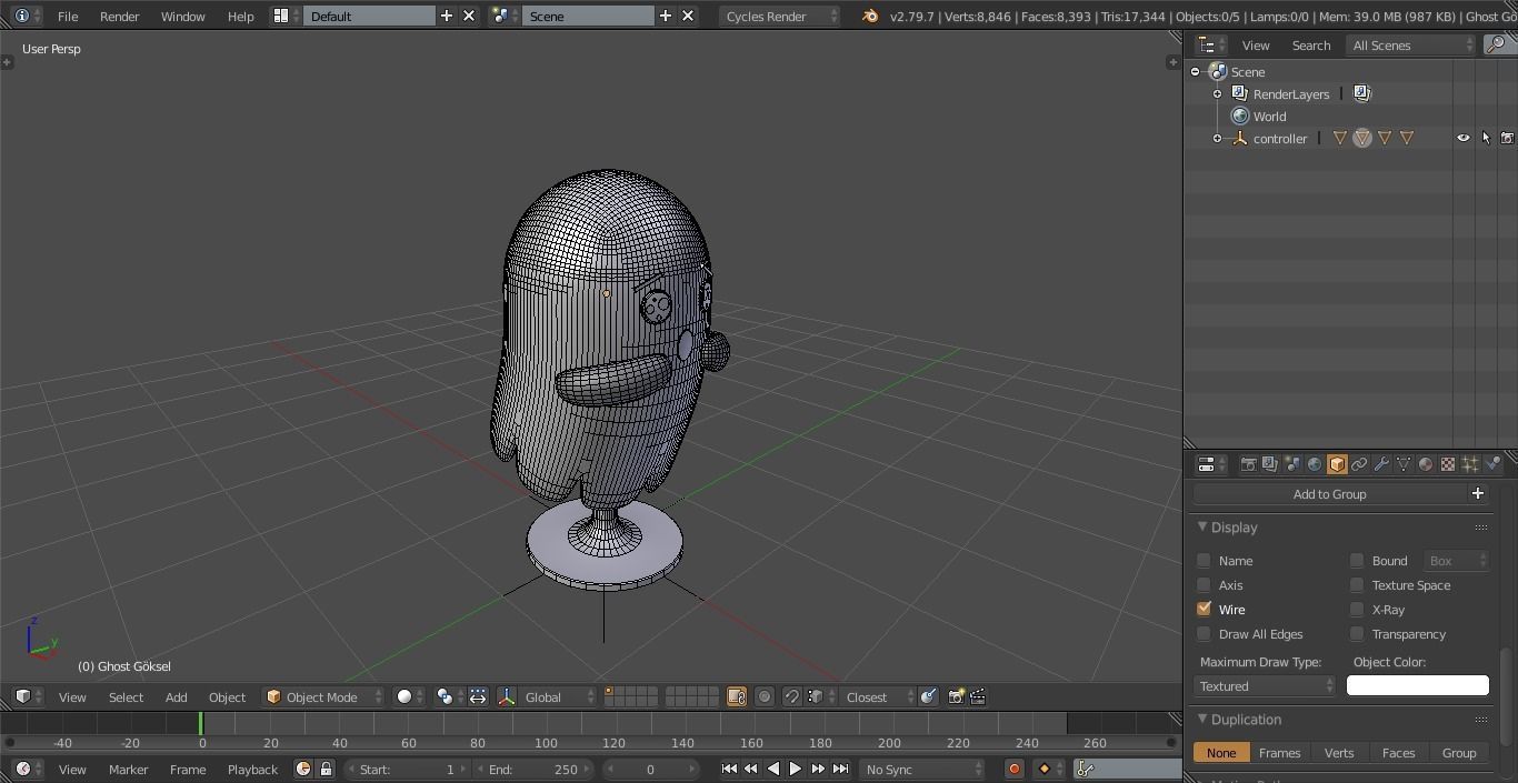 Ghost decoration furniture model Free low-poly 3D model_2