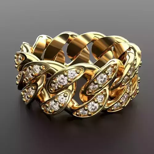 CUBAN RING SIZE 7 USA 3D print model