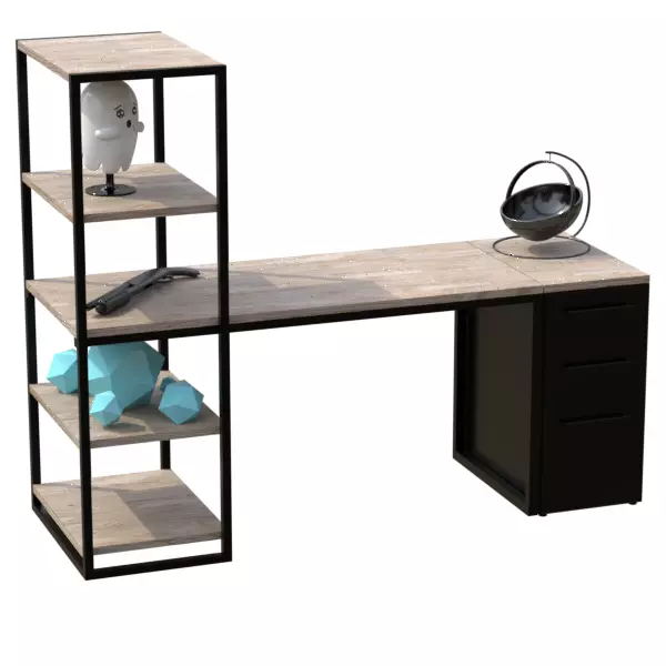 Low poly Study desk 3d model Free low-poly 3D model