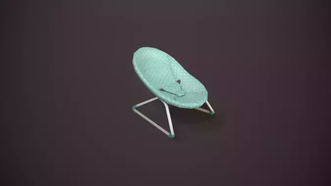 Aqua Blue Baby Bouncer Low-poly 3D model