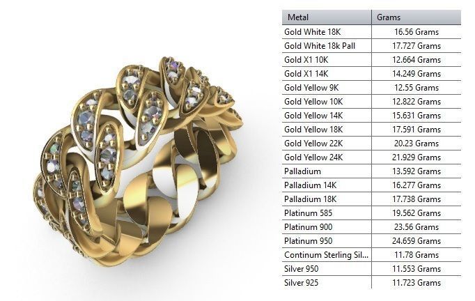 CUBAN RING SIZE 10 USA 3D print model_4