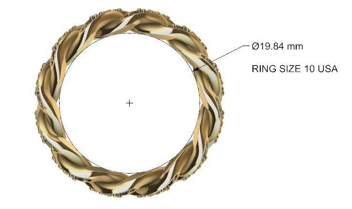 CUBAN RING SIZE 10 USA 3D print model_5