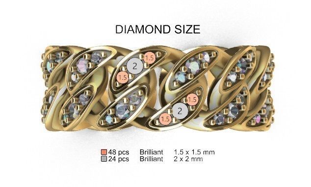 CUBAN RING SIZE 10 USA 3D print model_3