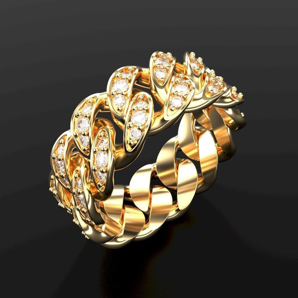 CUBAN RING SIZE 10 USA 3D print model_1