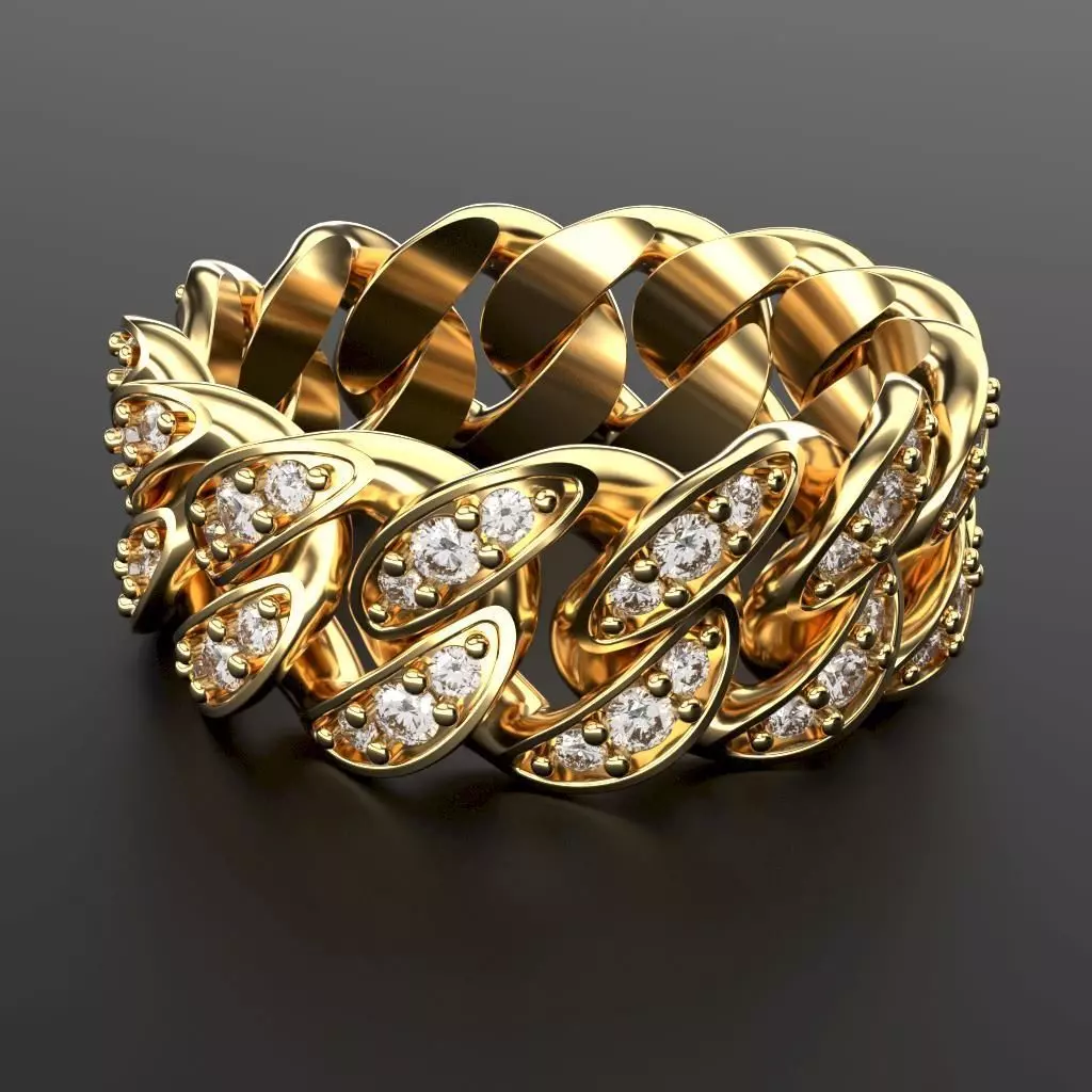 CUBAN RING SIZE 11 USA 3D print model_0