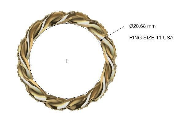 CUBAN RING SIZE 11 USA 3D print model_5